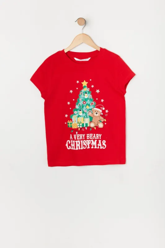 Girls Very Beary Xmas Graphic T-Shirt sold by Urban Planet