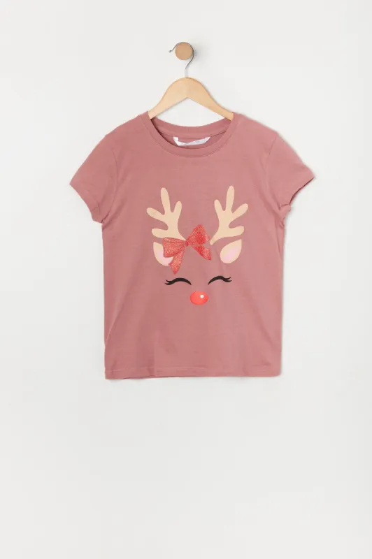 Girls Reindeer Graphic T-Shirt sold by Urban Planet