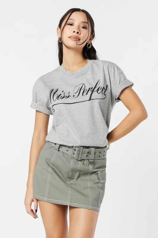 Miss Perfect Graphic Boyfriend T-Shirt sold by Urban Planet