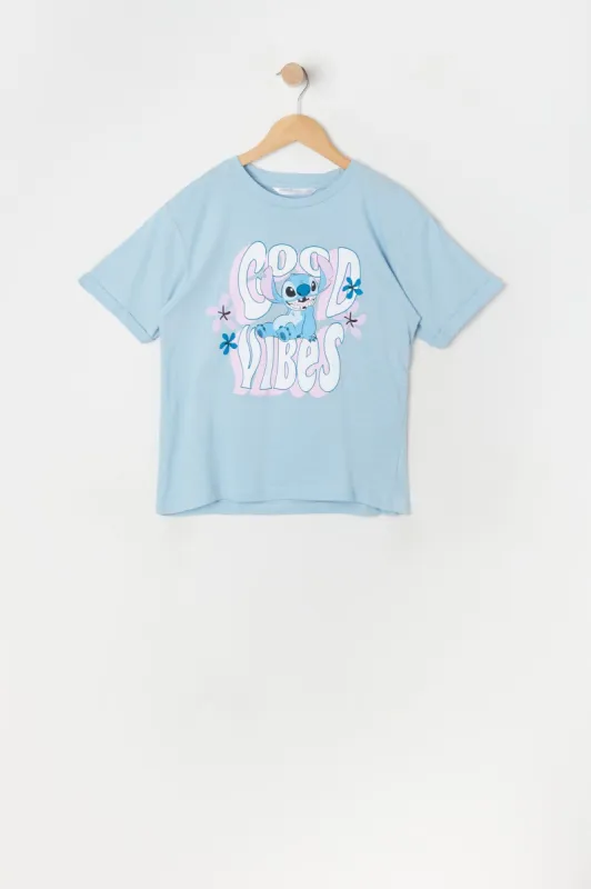 Girls Good Vibes Stitch Graphic Boyfriend T-Shirt sold by Urban Planet