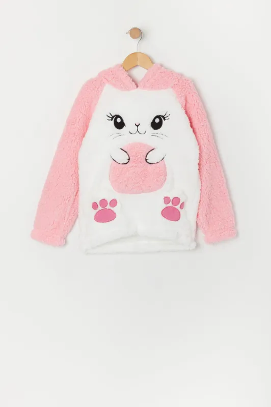 Girls Sherpa Bunny Character Hoodie sold by Urban Planet