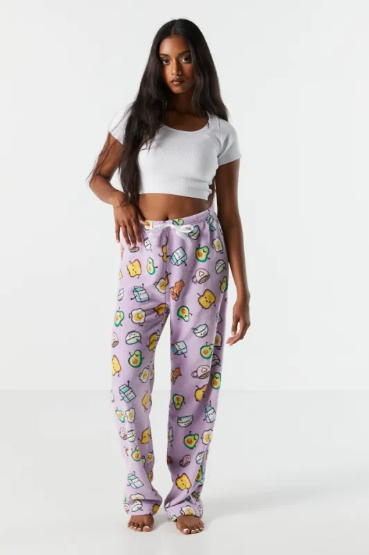 Breakfast Print Plush Pajama Pant sold by Urban Planet