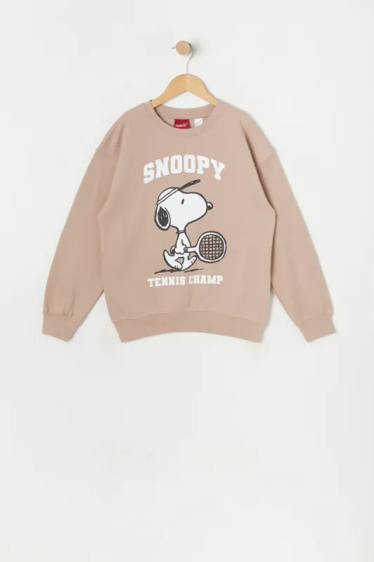 Girls Snoopy Tennis Champ Graphic Fleece Sweatshirt sold by Urban Planet