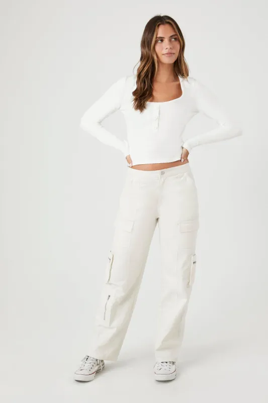 Pantalon cargo à jambe droite et poches multiples sold by Urban Planet