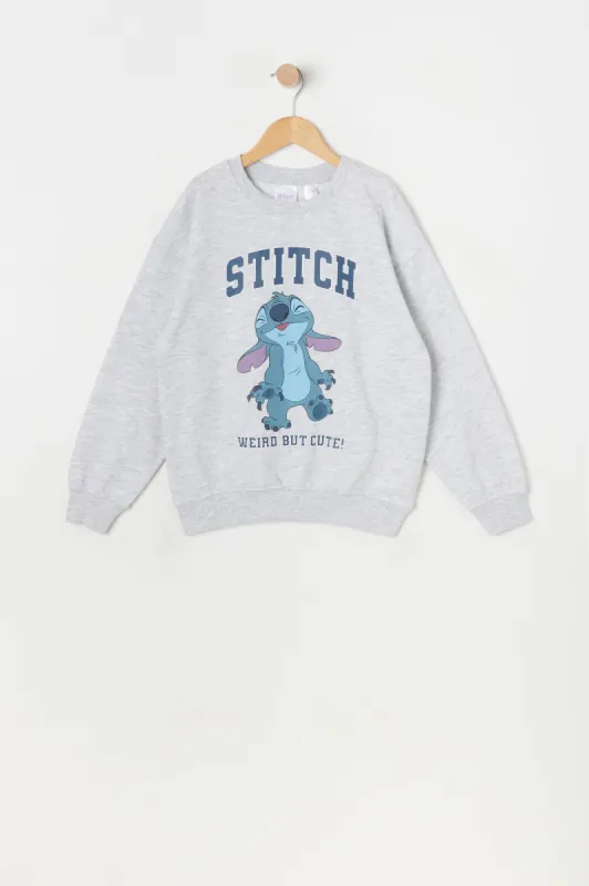 Girls Stitch Graphic Fleece Sweatshirt sold by Urban Planet
