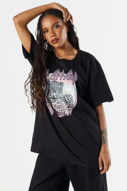 Def Leppard Graphic Boyfriend T-Shirt sold by Urban Planet
