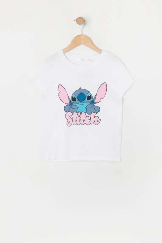 Girls White Stitch Graphic T-Shirt sold by Urban Planet