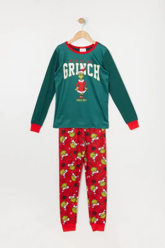 Girls The Grinch Graphic 2 Piece Pajama Set made by Urban Planet
