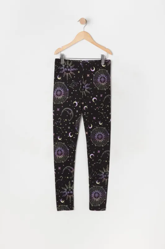 Legging doux avec imprimé Mystic Sun and Moon pour fille sold by Urban Planet