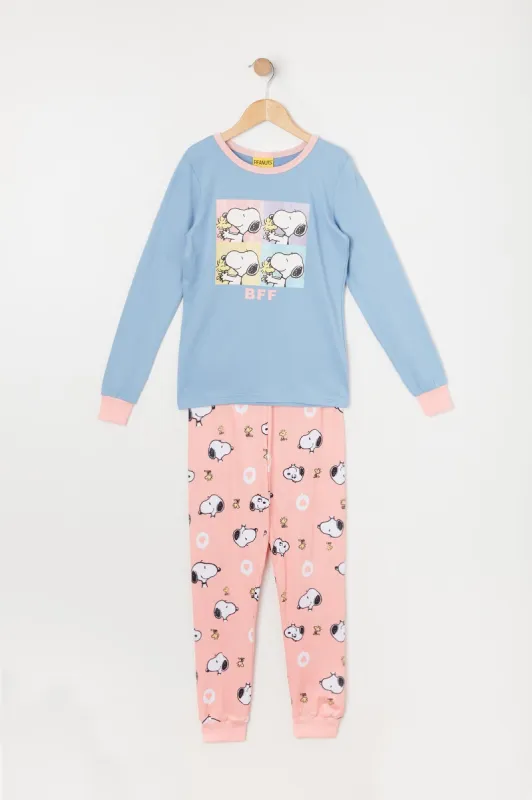 Girls Snoopy Graphic 2 Piece Pajama Set sold by Urban Planet