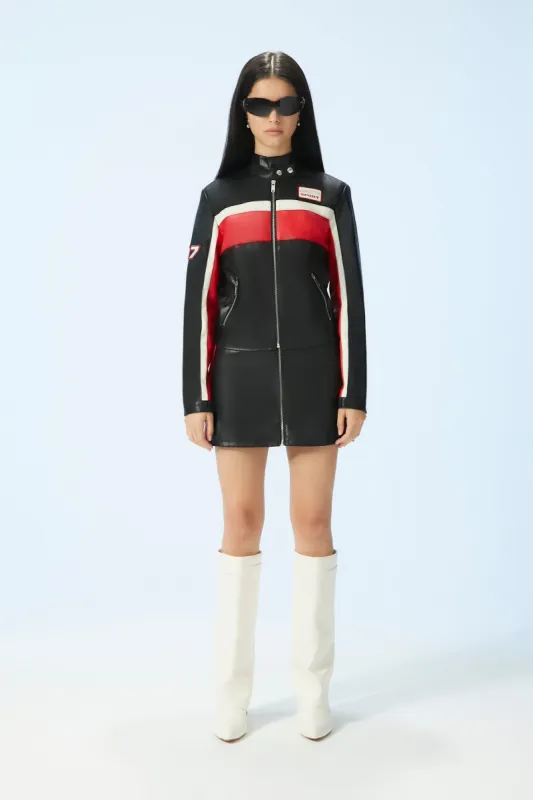 Minijupe rayée en similicuir sold by Urban Planet