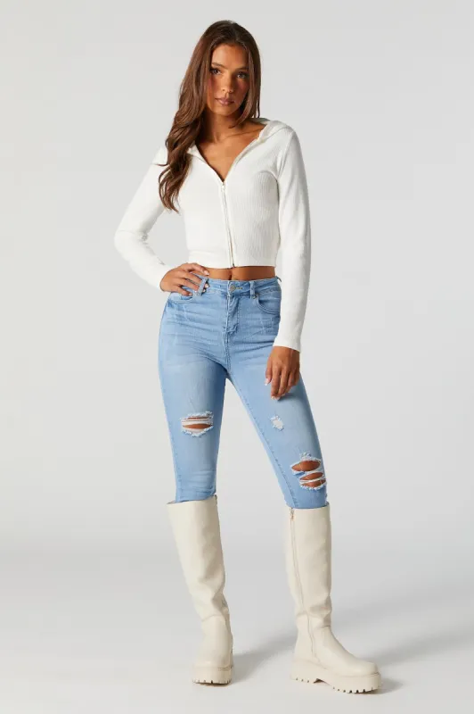 Light Wash Distressed Stretch Skinny Jean sold by Urban Planet