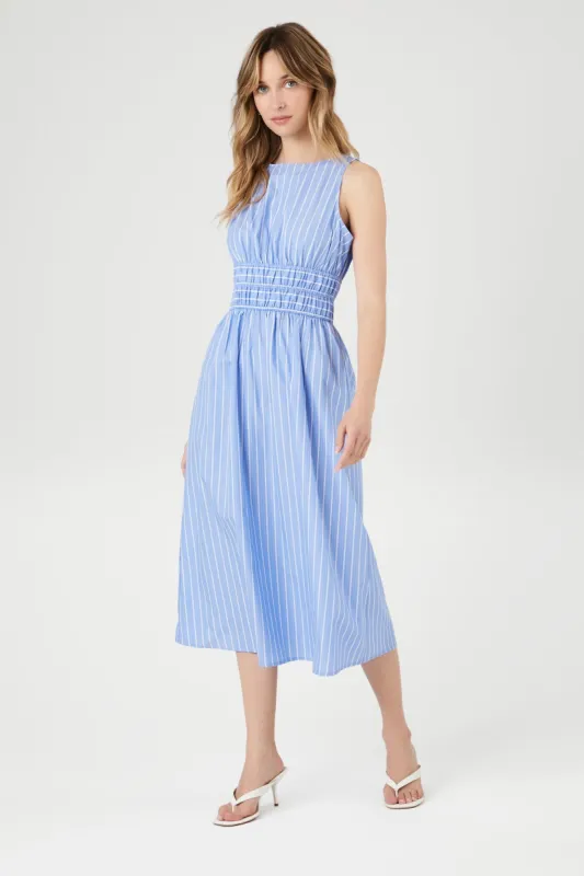 Pinstriped Poplin Midi Dress sold by Urban Planet