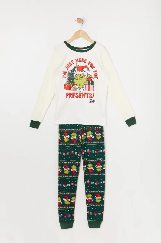 Girls Fairisle Grinch 2 Piece Pajama Set made by Urban Planet