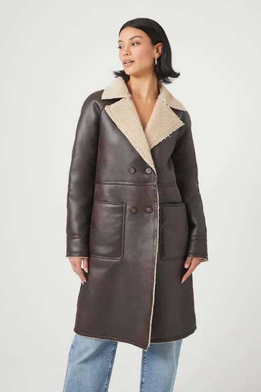 Faux Leather Sherpa Trim Jacket sold by Urban Planet