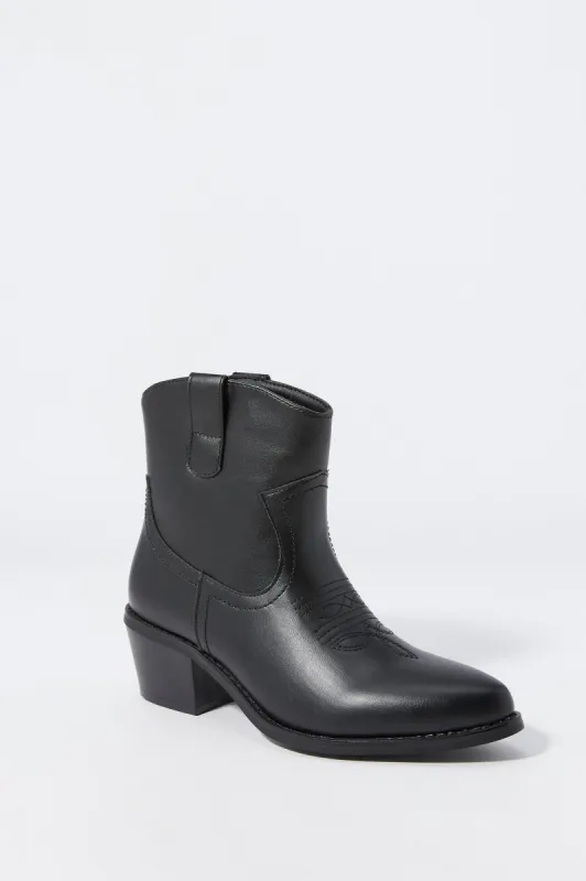 Faux Leather Ankle Cowboy Boot sold by Urban Planet