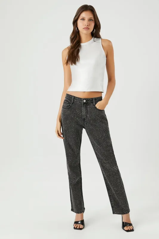 Rhinestone Straight Leg Jean sold by Urban Planet