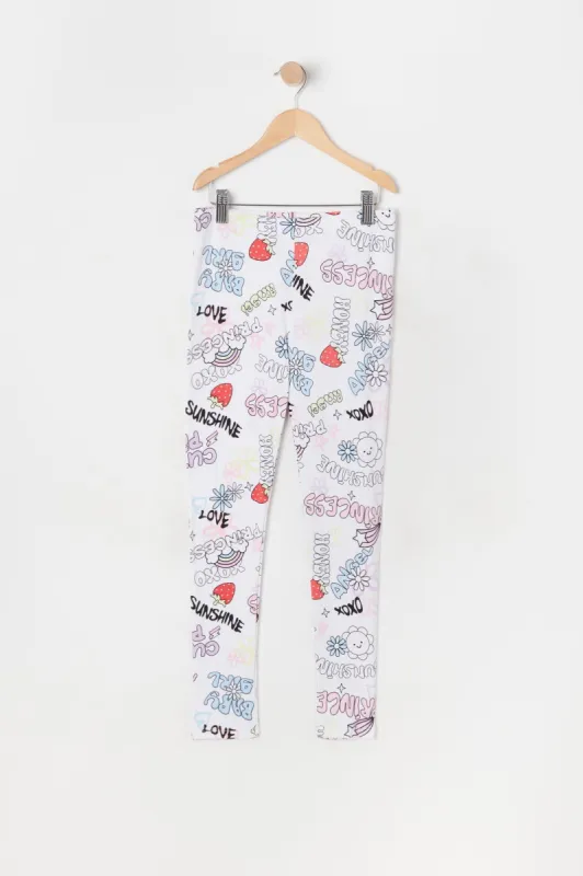 Girls Soft Cute Doodle Print Legging sold by Urban Planet