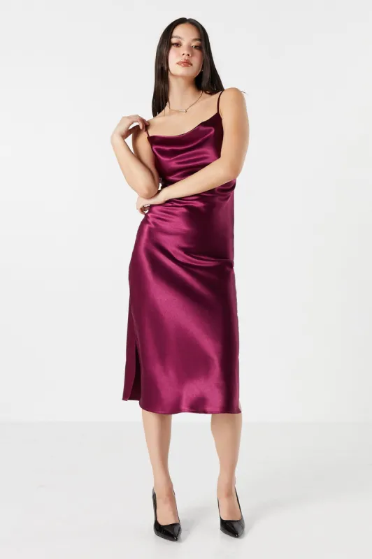 Satin Cowl Neck Midi Slip Dress sold by Urban Planet