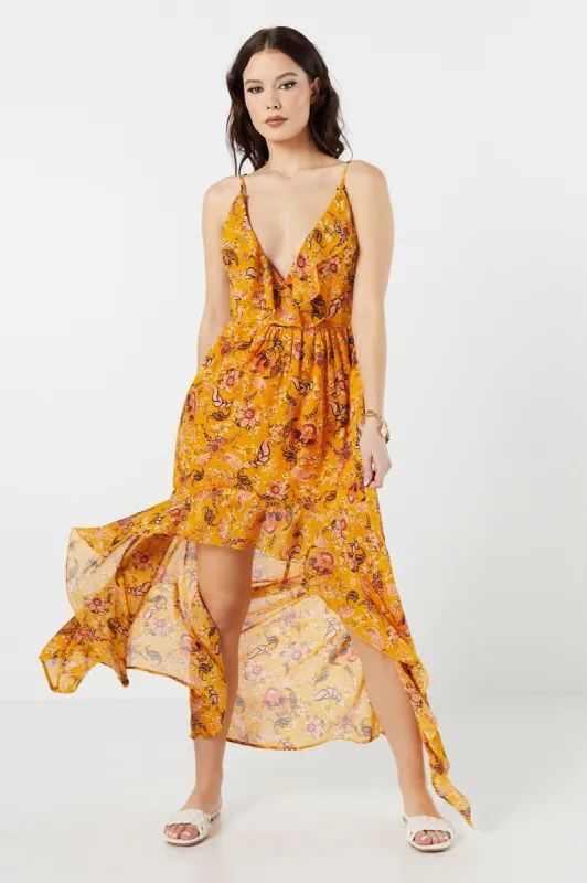 Floral Chiffon High Low Maxi Dress sold by Urban Planet