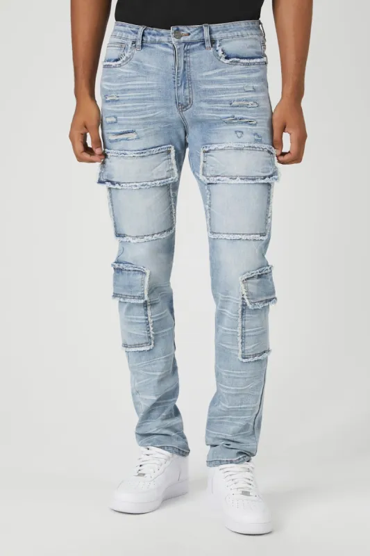 Jean cargo d'aspect usé à jambe mince sold by Urban Planet