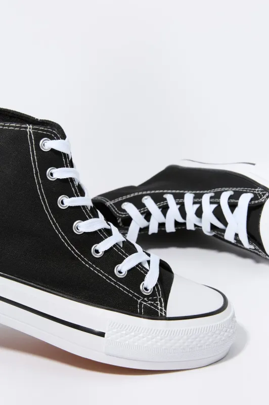 Canvas High Top Platform Sneaker sold by Urban Planet