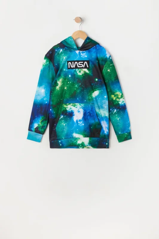 Boys Galaxy Print NASA Graphic Fleece Hoodie sold by Urban Planet