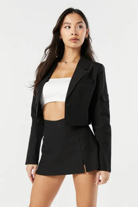 Minijupe-short en sergé avec fente latérale sold by Urban Planet