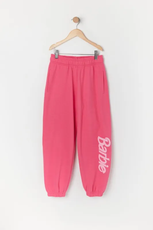 Pantalon de jogging en molleton rose à imprimé Barbie™ Girls sold by Urban Planet