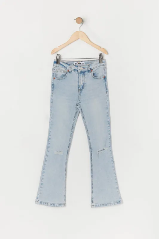 Girls Austin High Rise Distressed Flare Jean sold by Urban Planet