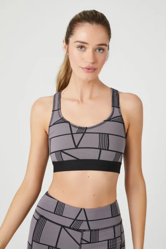 Geo Print Cut Out Sports Bra sold by Urban Planet