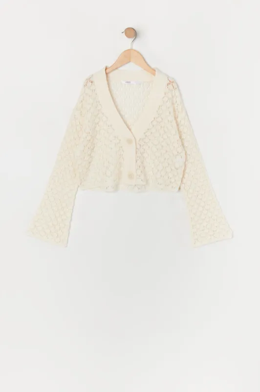 Girls Crochet Cardigan sold by Urban Planet