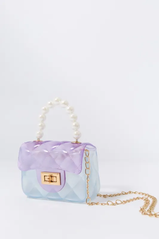 Girls Jelly Quilted Pearl Handle Purse sold by Urban Planet