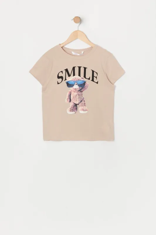 Girls Smile Teddy Graphic T-Shirt sold by Urban Planet