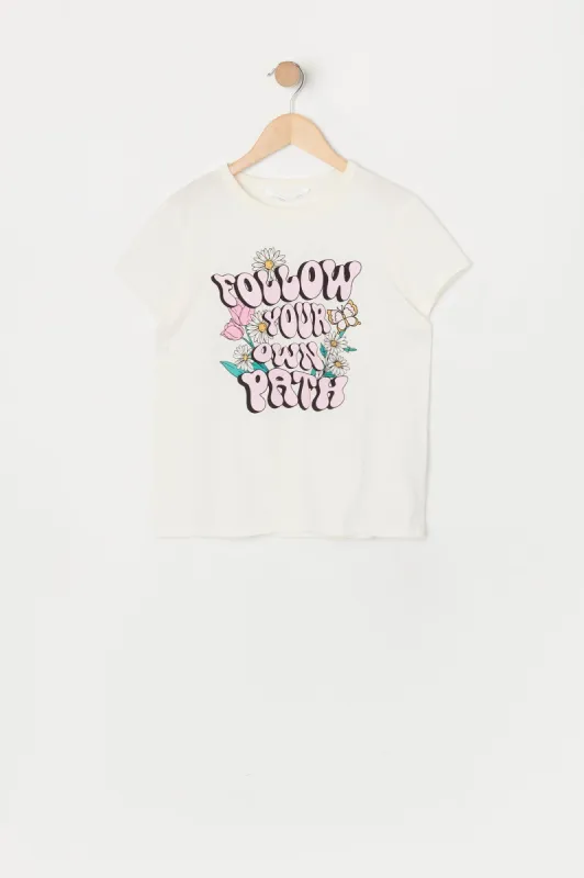 Girls Follow Your Own Path Graphic T-Shirt sold by Urban Planet