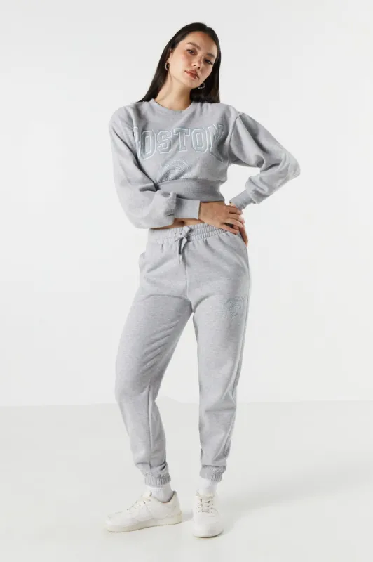 Athletic Graphic Fleece Jogger sold by Urban Planet