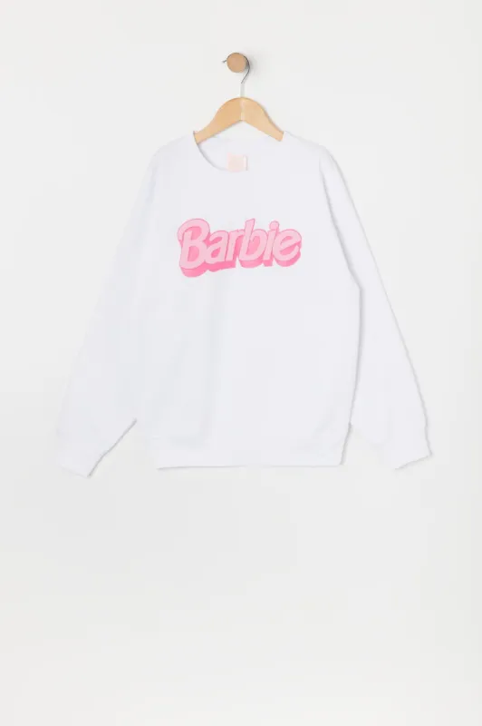 Barbie™ Girls White Fleece Graphic Sweatshirt sold by Urban Planet