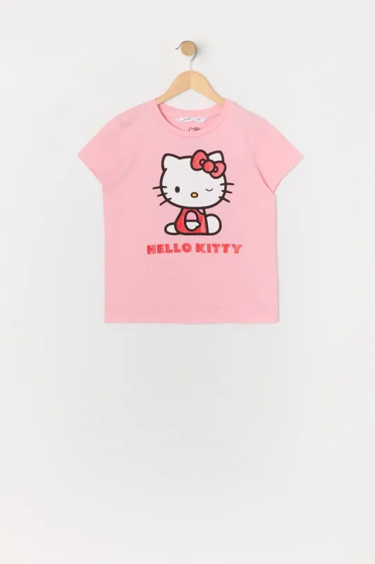 Girls Pink Hello Kitty Graphic T-Shirt sold by Urban Planet