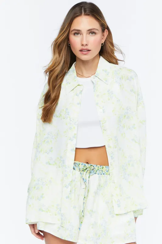 Inverted Floral Print Shirt sold by Urban Planet