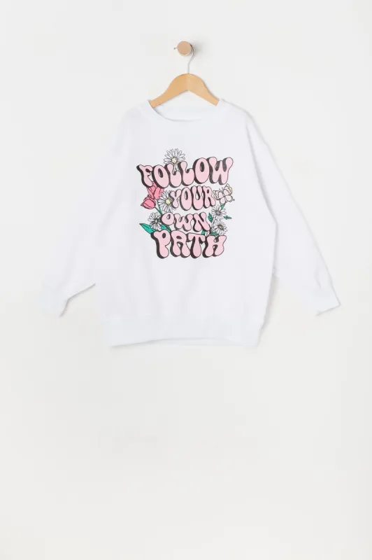 Girls Follow Your Path Graphic Oversized Fleece Sweatshirt sold by Urban Planet