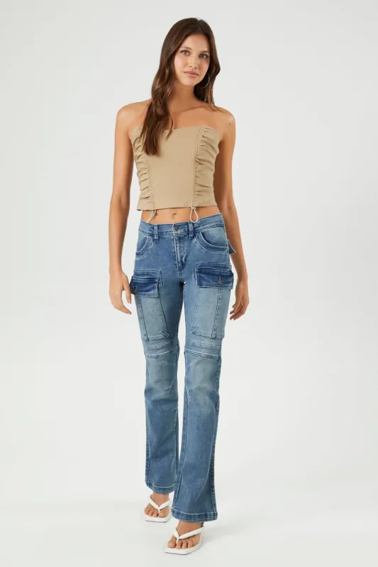 Jean cargo en denim à jambe évasée sold by Urban Planet