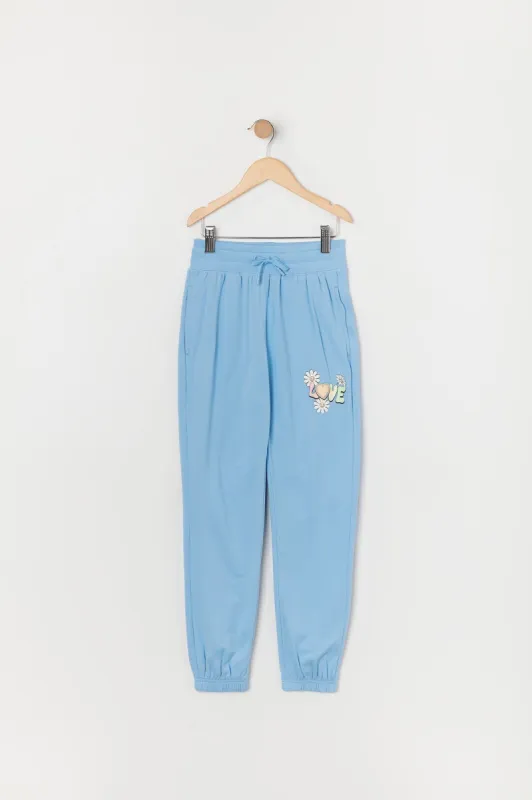 Girls Love Graphic Fleece Jogger sold by Urban Planet