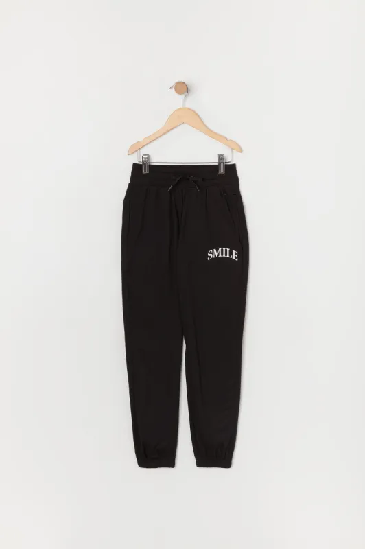 Smile Graphic Fleece Jogger sold by Urban Planet
