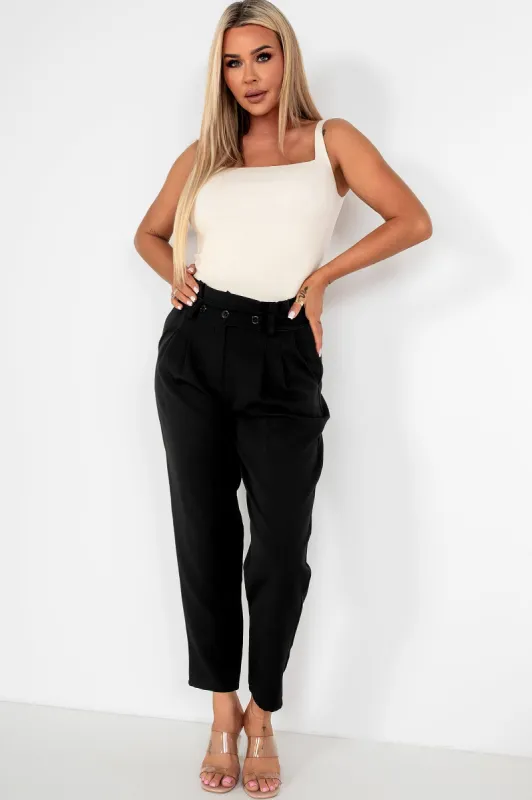 Remy Black High Waist Trousers sold by Va Va Voom