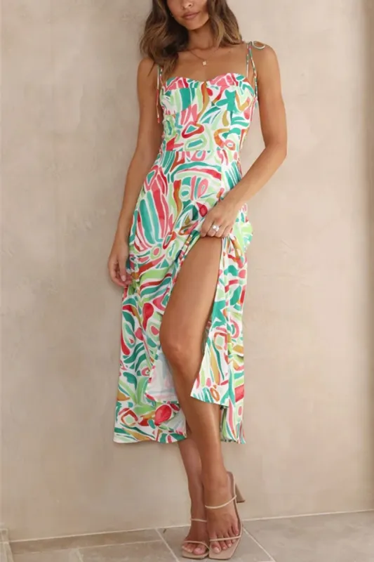 Flavia Green Print Midi Dress sold by Va Va Voom