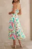 Flavia Green Print Midi Dress sold by Va Va Voom