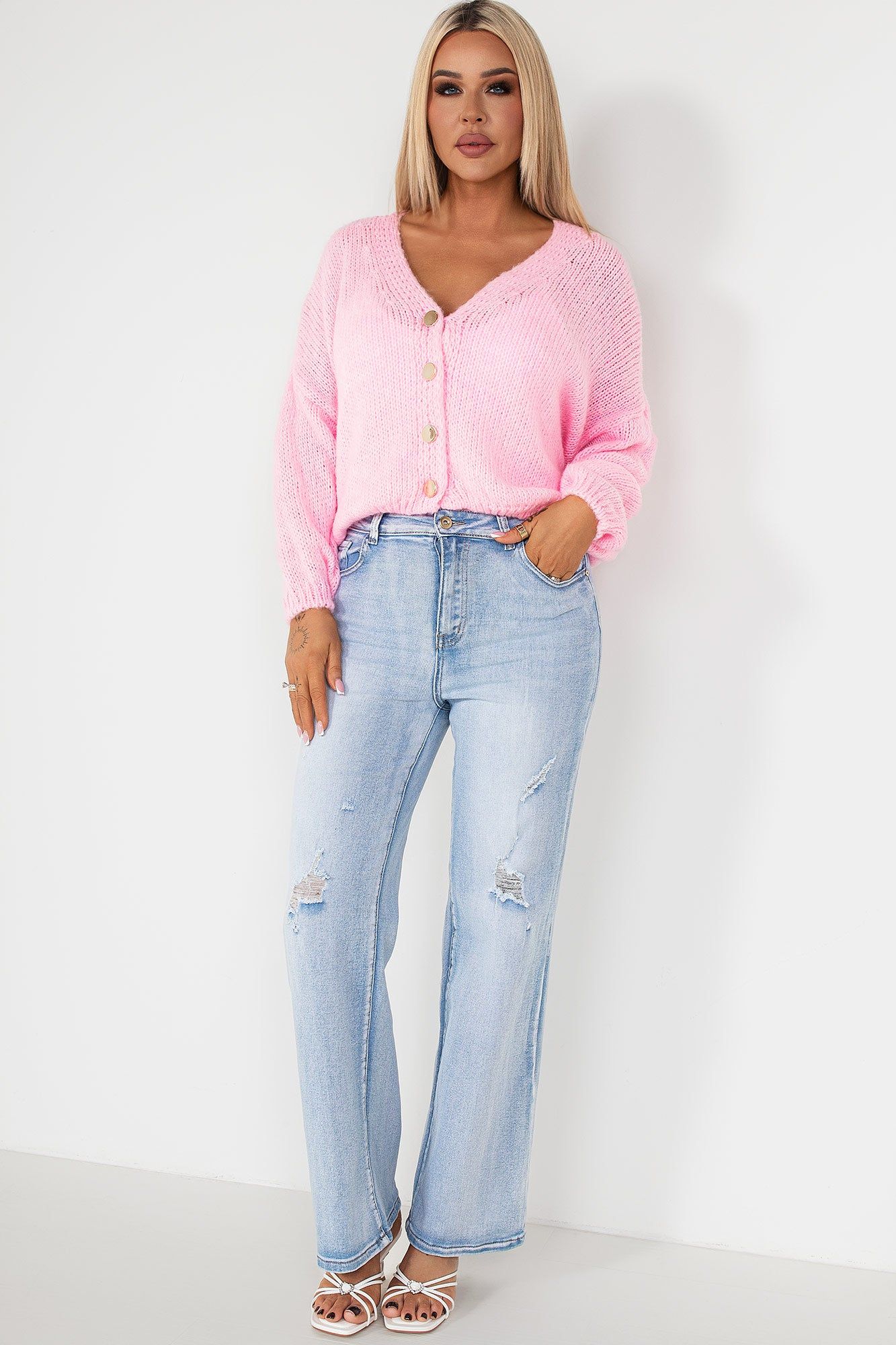 Ruthie Pink Knit Cardigan sold by Va Va Voom product image thumbnail 3