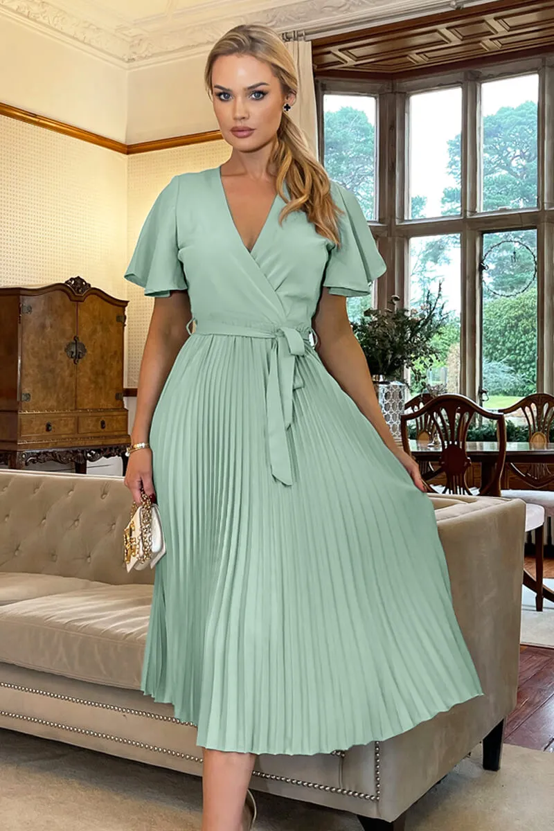 AX Paris Kylie Duck Egg Pleated Dress sold by Va Va Voom product image thumbnail 2