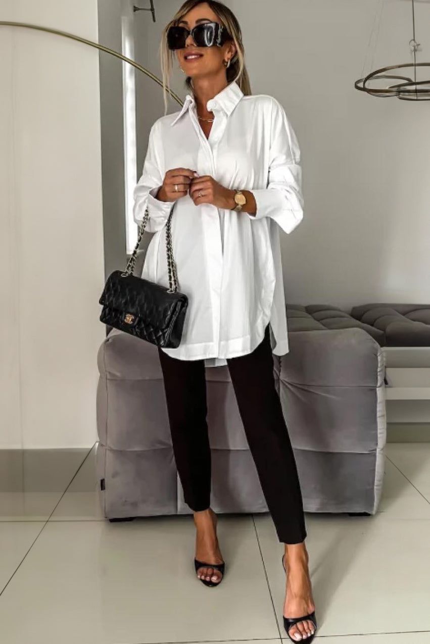 Muireann White Long Sleeve Shirt sold by Va Va Voom product image thumbnail 3