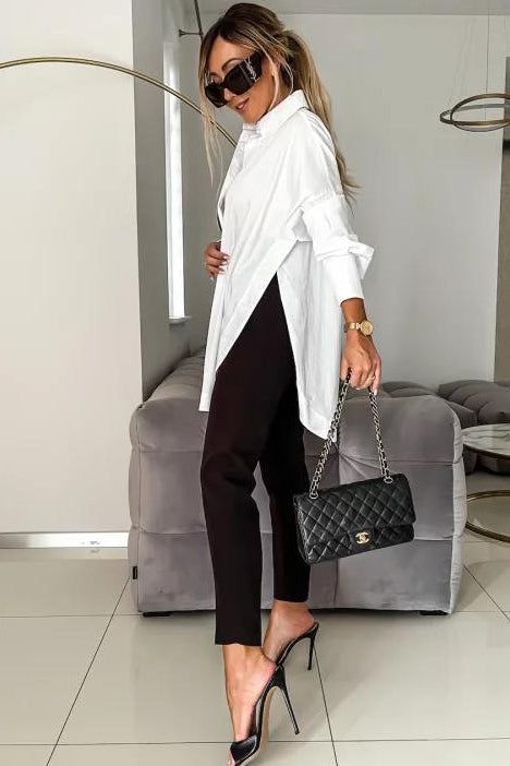 Muireann White Long Sleeve Shirt sold by Va Va Voom product image thumbnail 5